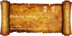 Ráduly Vazul névjegykártya